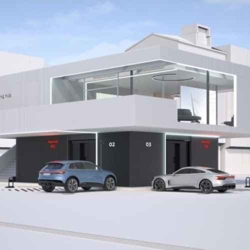 أودي تكشف عن تصميم مستقبلي لمحطات شحن السيارات الكهربائية